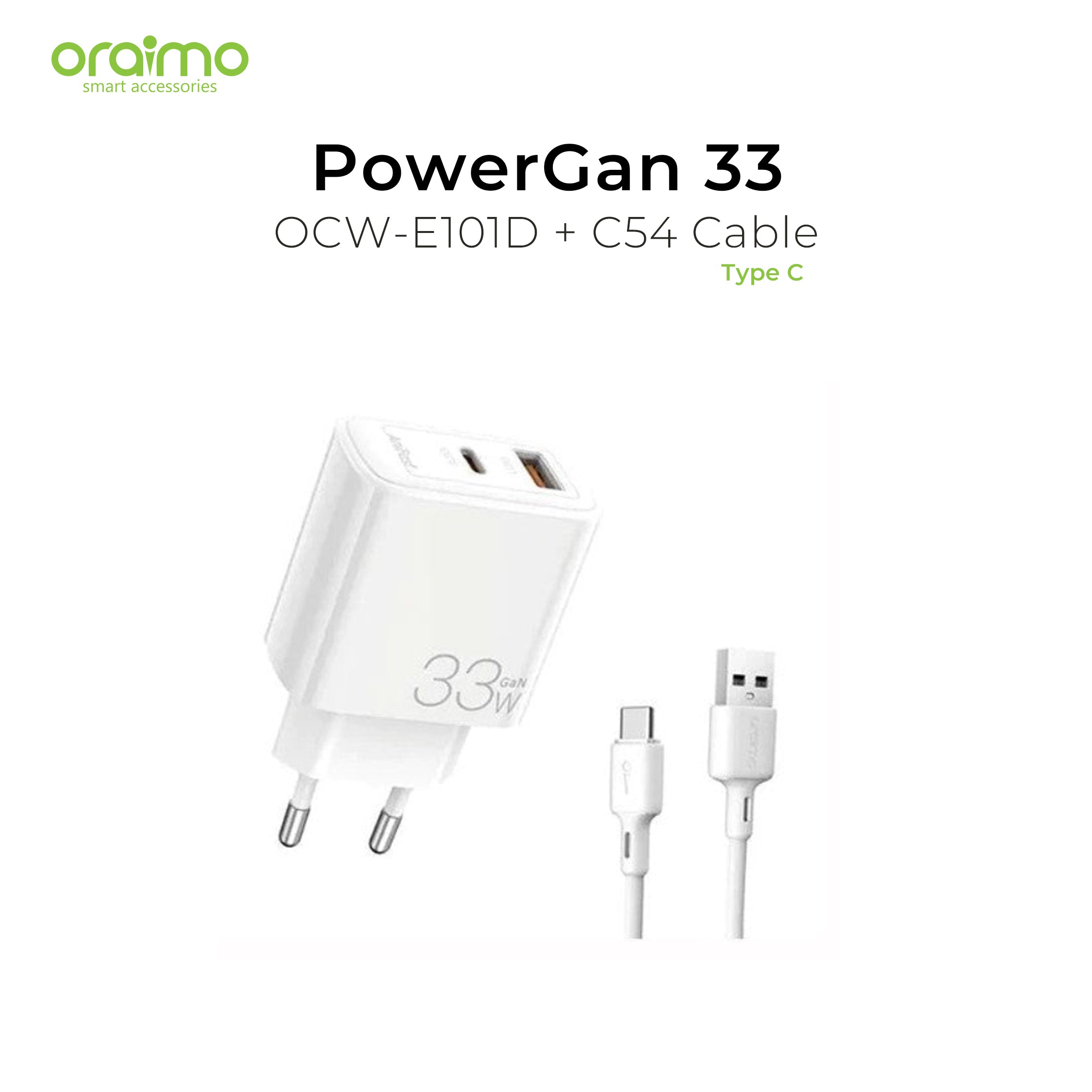 Oraimo PowerGan 33 Charger OCW-E101D + C54
