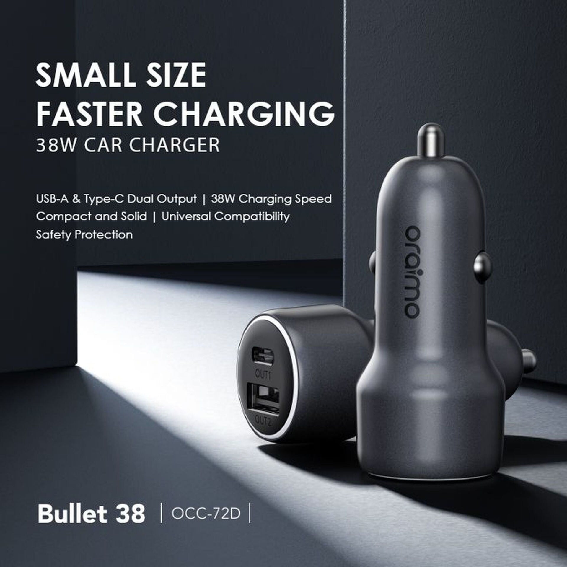 Oraimo Bullet 38 Car Charger OCC-72D