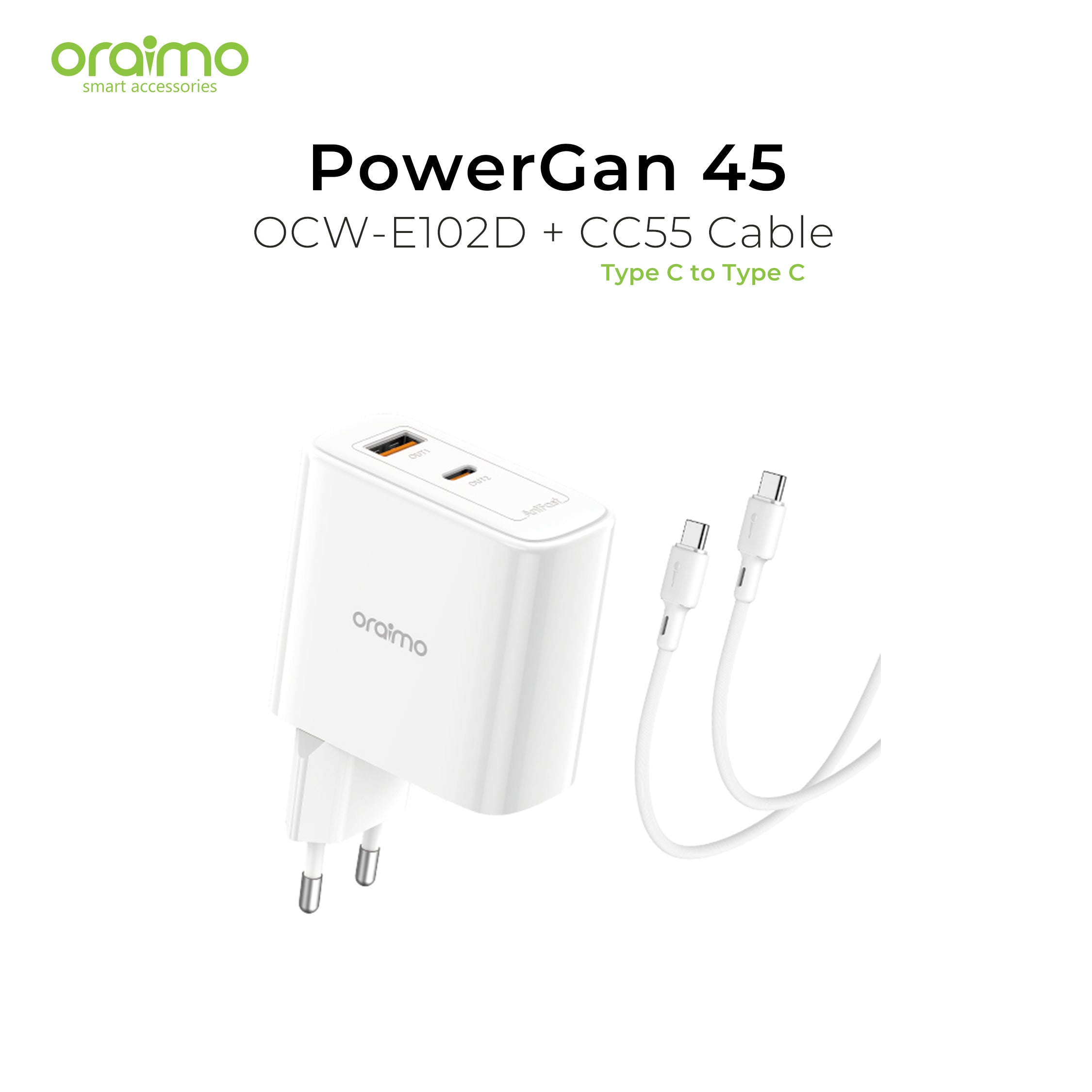 Oraimo PowerGan 45 Charger OCW-E102D + CC55