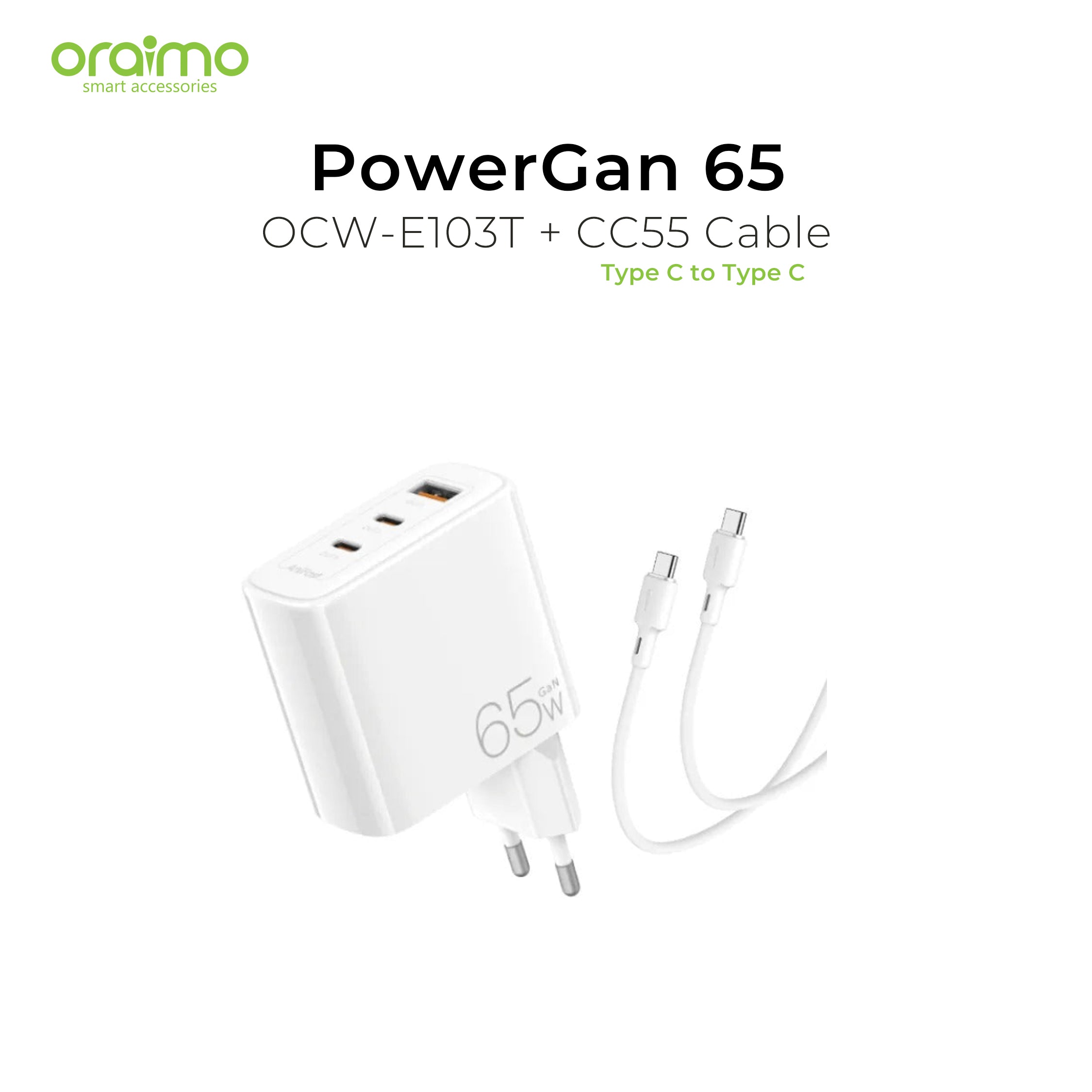 Oraimo PowerGan 65 Charger OCW-E103T + CC55