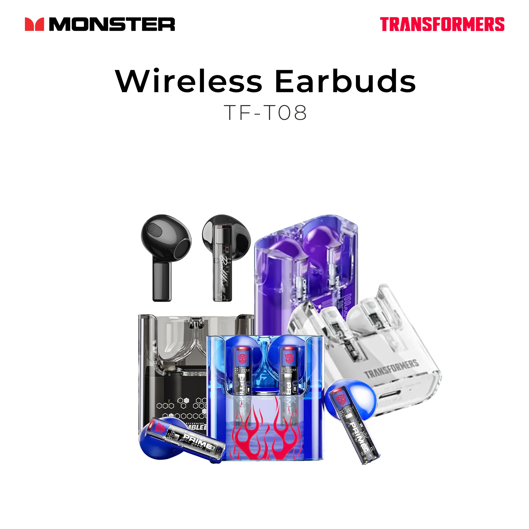 Monster Transformers Wireless Earbuds TF-T08